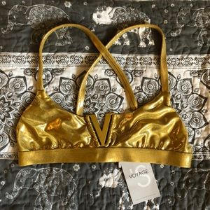 NWT! 🤩🤩🤩 VOYAGE SWIMWEAR Aigua Gold Bikini Top